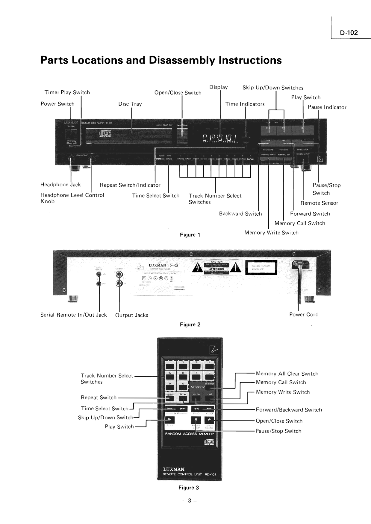 Luxman D-102 CD Player Service Manual (Pages: 29)