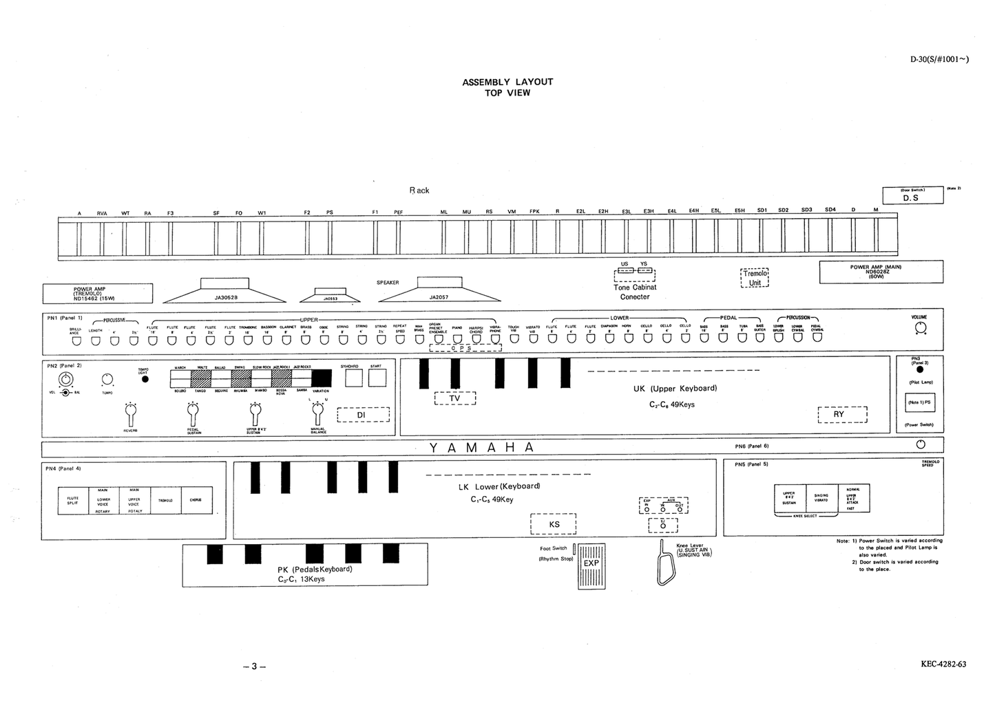 Yamaha D-30 Electone Organ Service Manual (Pages: 69)