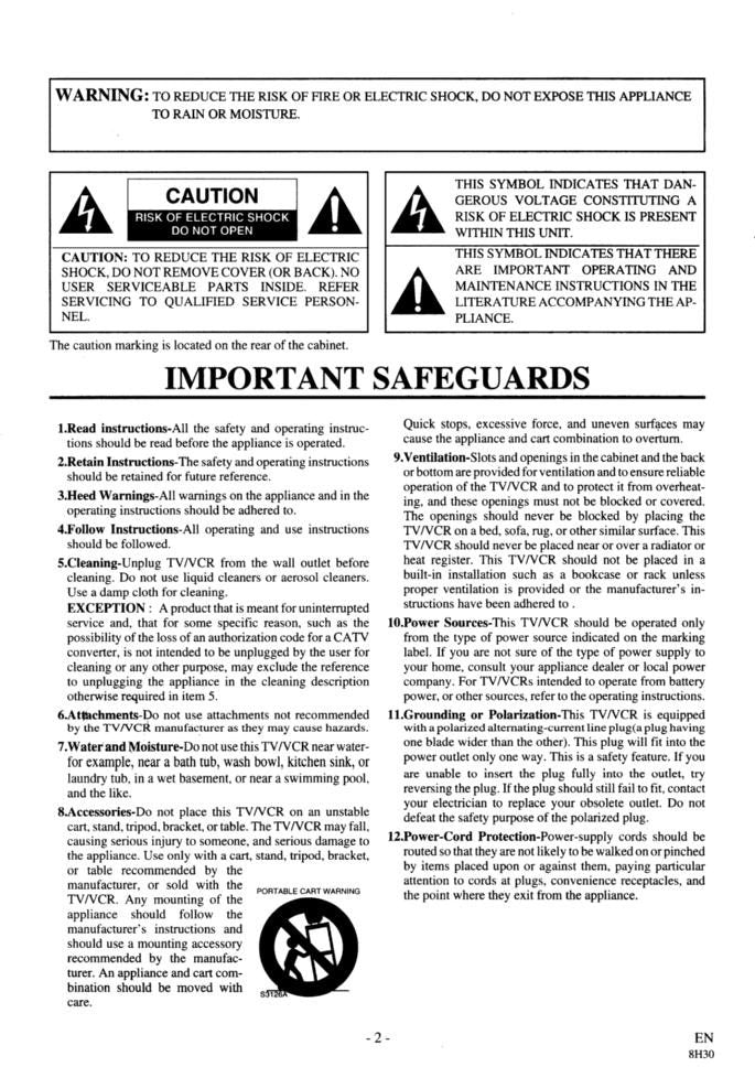 Philips CSC313E D3913CLC D3913LC VCR Operating Manual