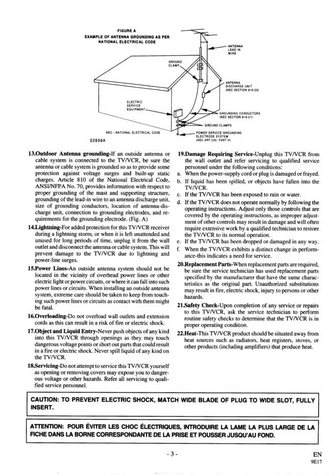 Philips CSC313E D3913CLC D3913LC VCR Operating Manual