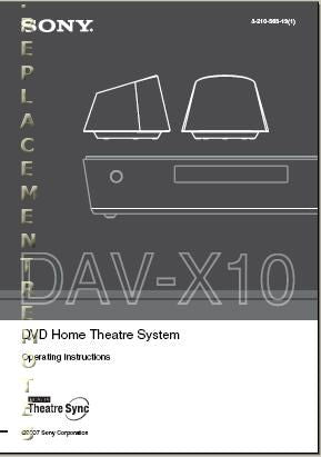 Sony DAVX10W Home Theater System Operating Manual