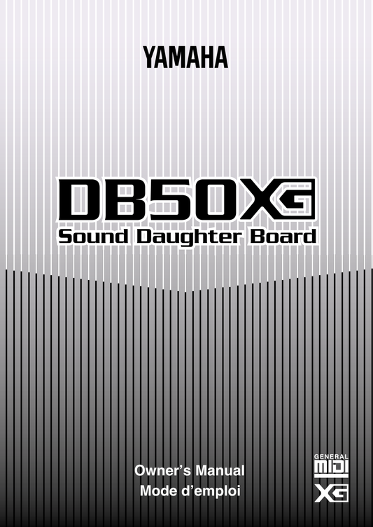 Yamaha DB50XG Sound Daughter Board Owner/ User Manual (Pages: 46)
