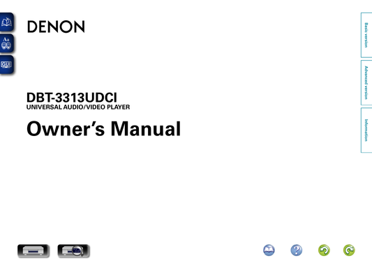Denon DBT-3313UDCI Blu-Ray/ DVD Player Owner/ User Manual (Pages: 80)