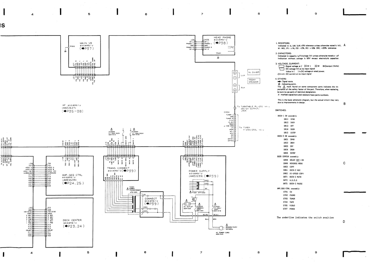Pioneer DC-Z73 Double Cassette Tape Deck Amplifier Service Manual (Pages: 37)