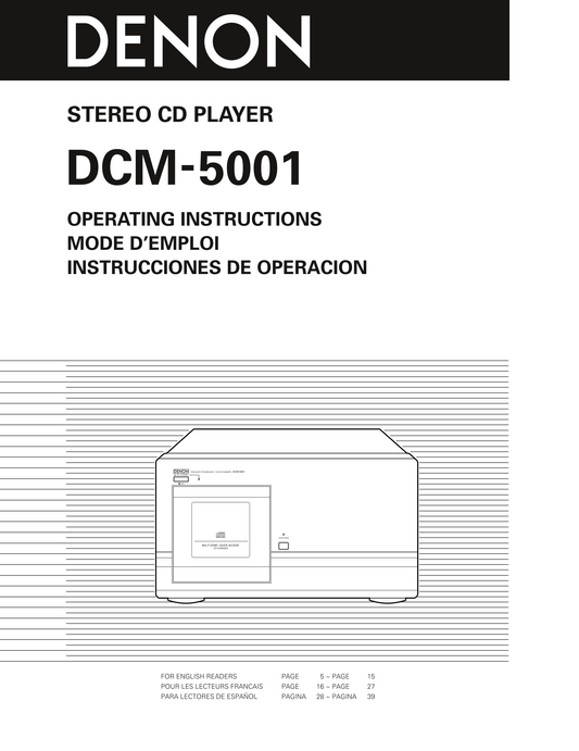 Denon DCM-5001 Stereo CD Player Owner/ User Manual (Pages: 40)