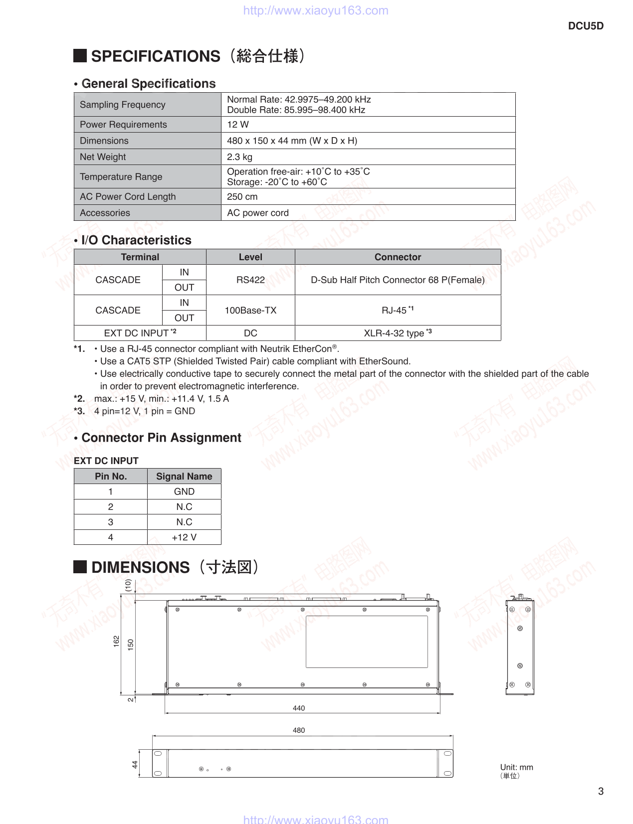 Yamaha DCU5D Digital Cabling Unit Service Manual (Pages: 43)