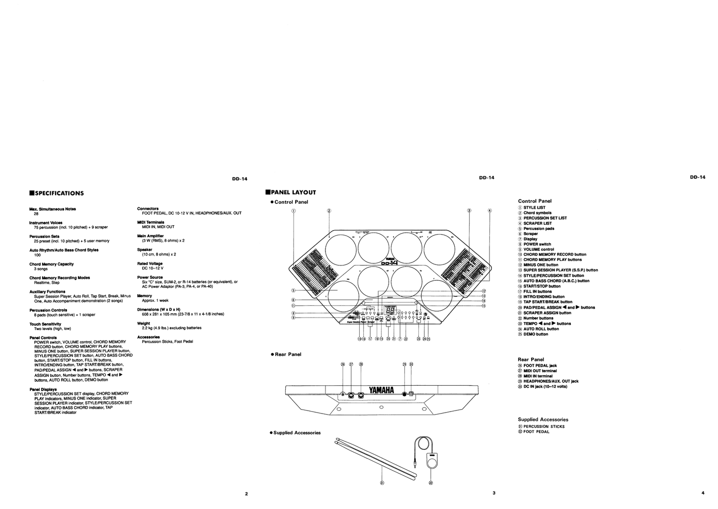 Yamaha DD-14 & DD-12 Digital Percussion Drum Machine Service Manual (Pages: 26)