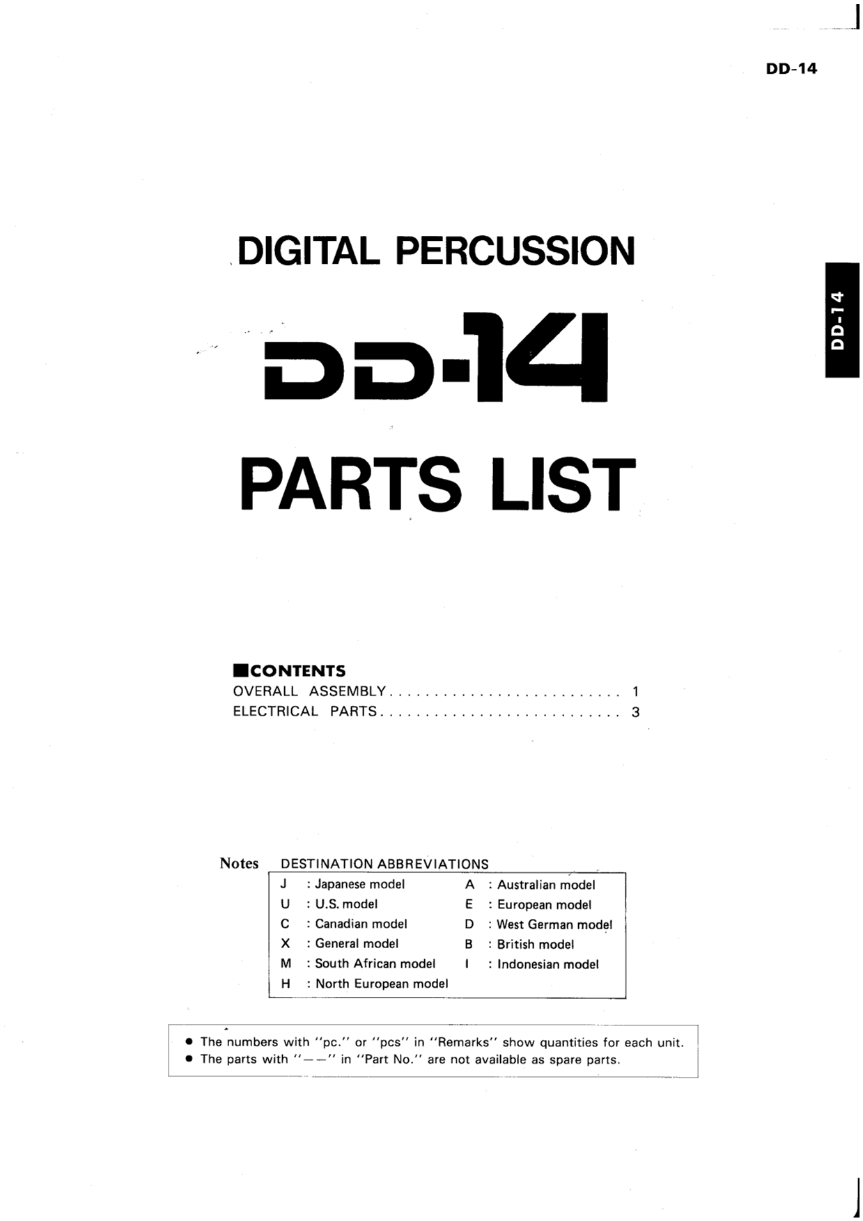 Yamaha DD-14 & DD-12 Digital Percussion Drum Machine Service Manual (Pages: 26)