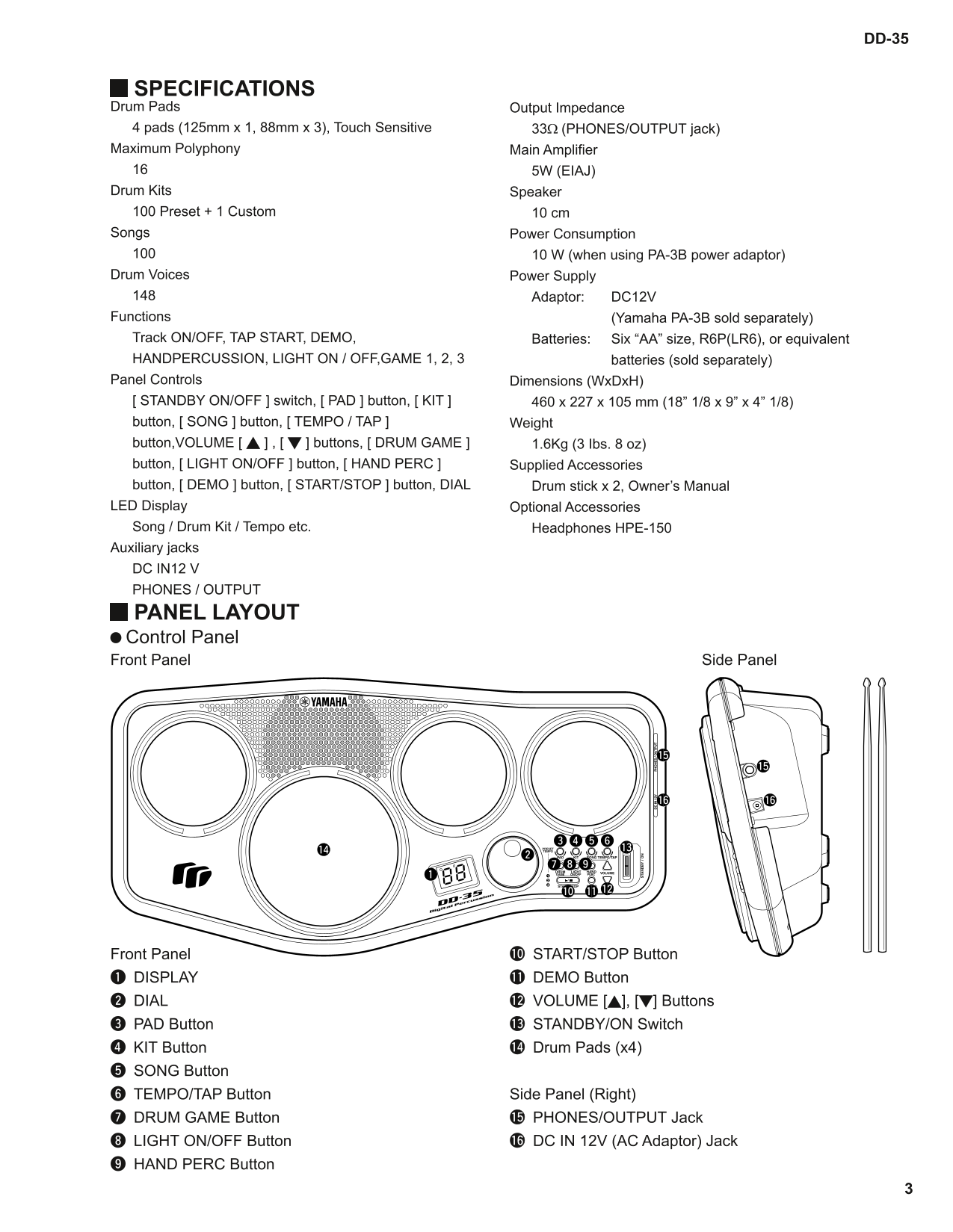 Yamaha DD-35 Digital Percussion Drum Machine Service Manual (Pages: 22)