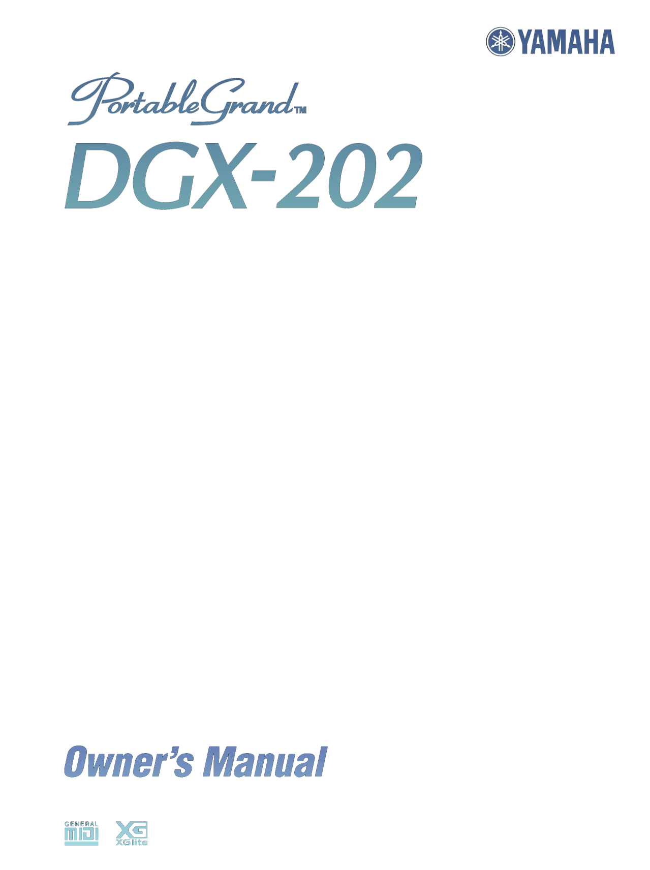 Yamaha DGX-202 Portable Grand Piano Owner's/ User Manual (Pages:98)