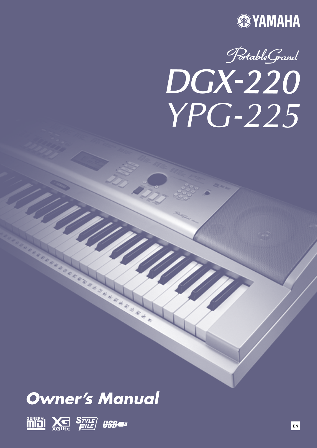 Yamaha DGX-220 & YPG-225 Portable Grand Piano Owner's/ User Manual (Pages:118)