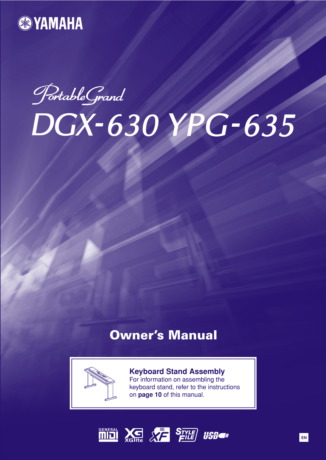 Yamaha DGX-630 & YPG-635 Portable Grand Piano Owner's/ User Manual (Pages:154)