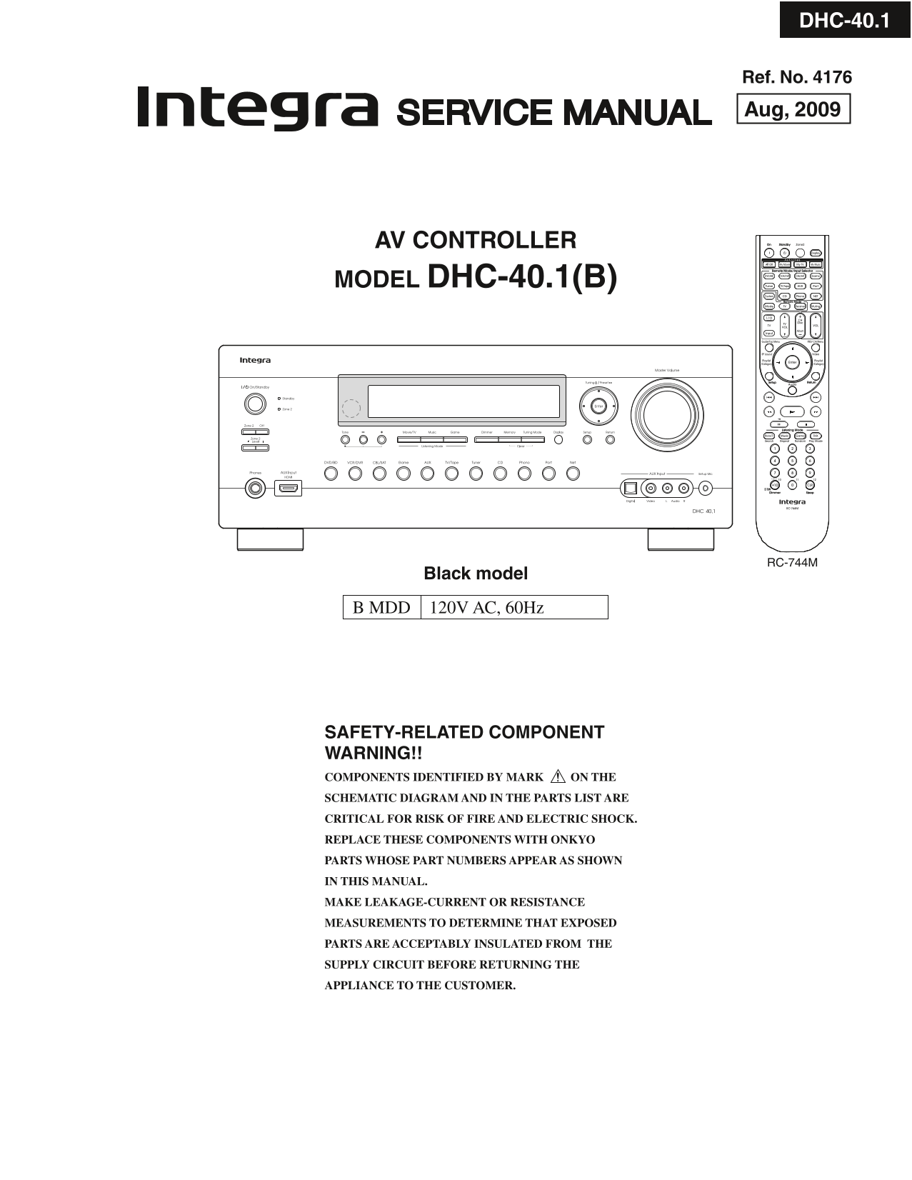 Integra DHC-40.1 AV Receiver Service Manual (Pages: 135)