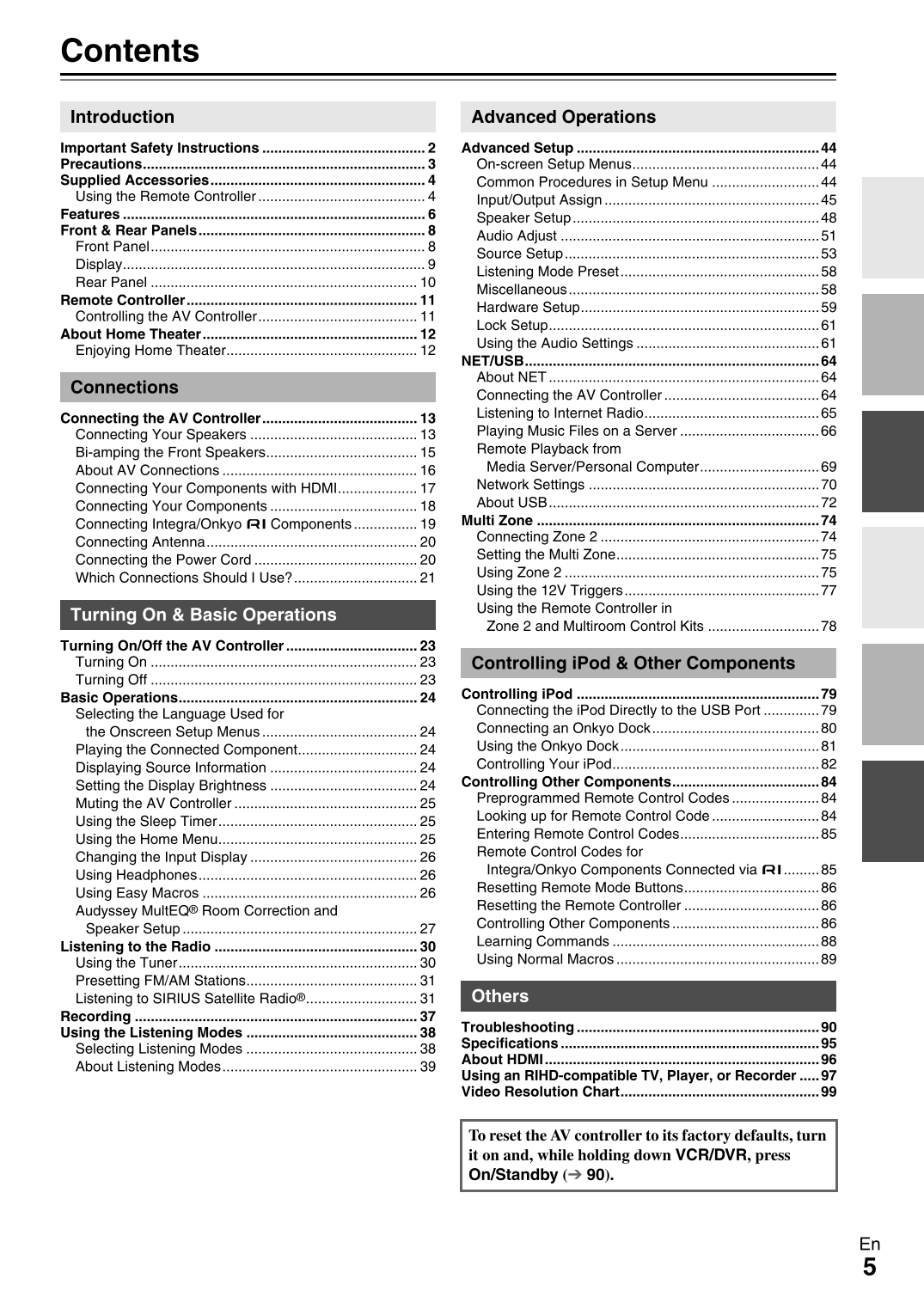 Integra DHC-40.2 AV Controller Owner's/ User Manual (Pages: 100)