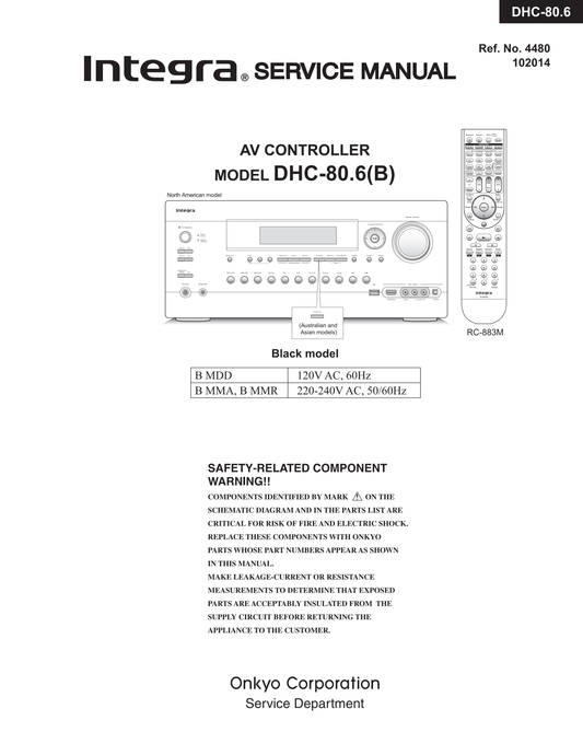 Integra DHC-80.6 AV Receiver Service Manual (Pages: 131)