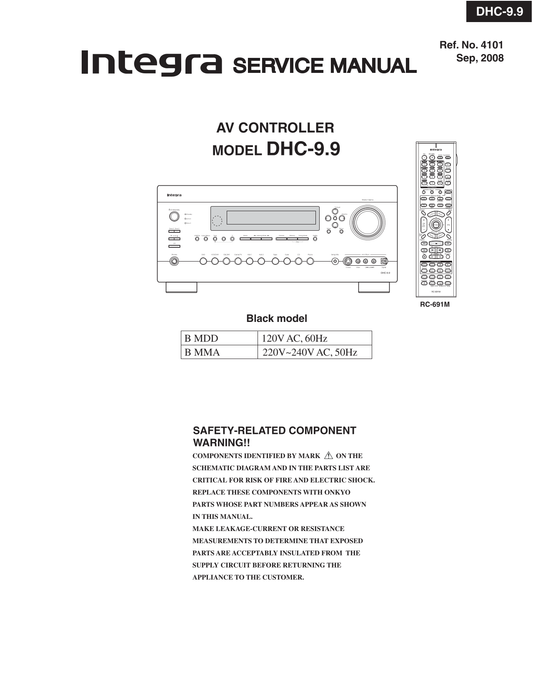 Integra DHC-9.9 AV Receiver Service Manual (Pages: 222)