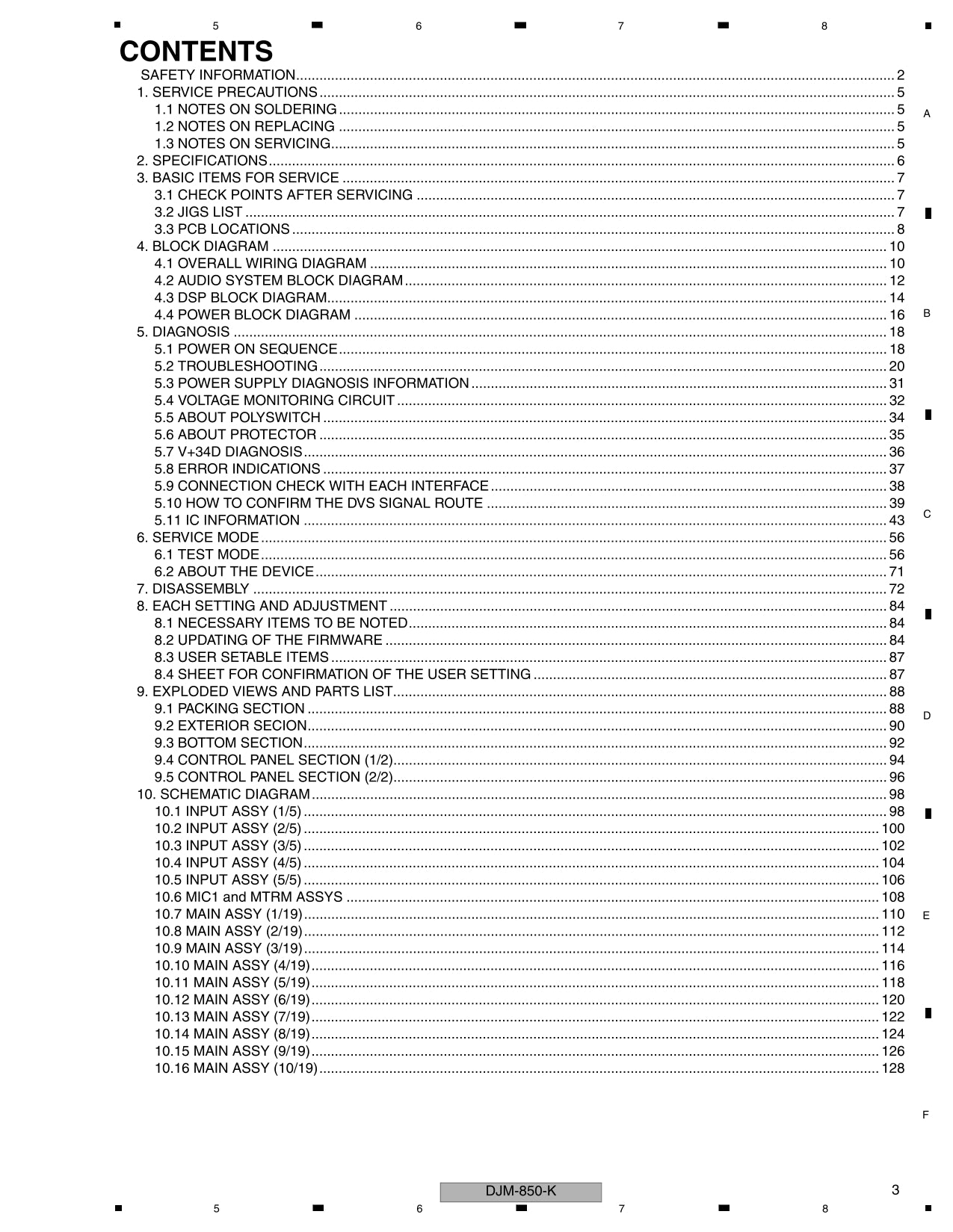 Pioneer DJM-850-K & DJM-850-S DJ Mixer Service Manual (Pages: 203)