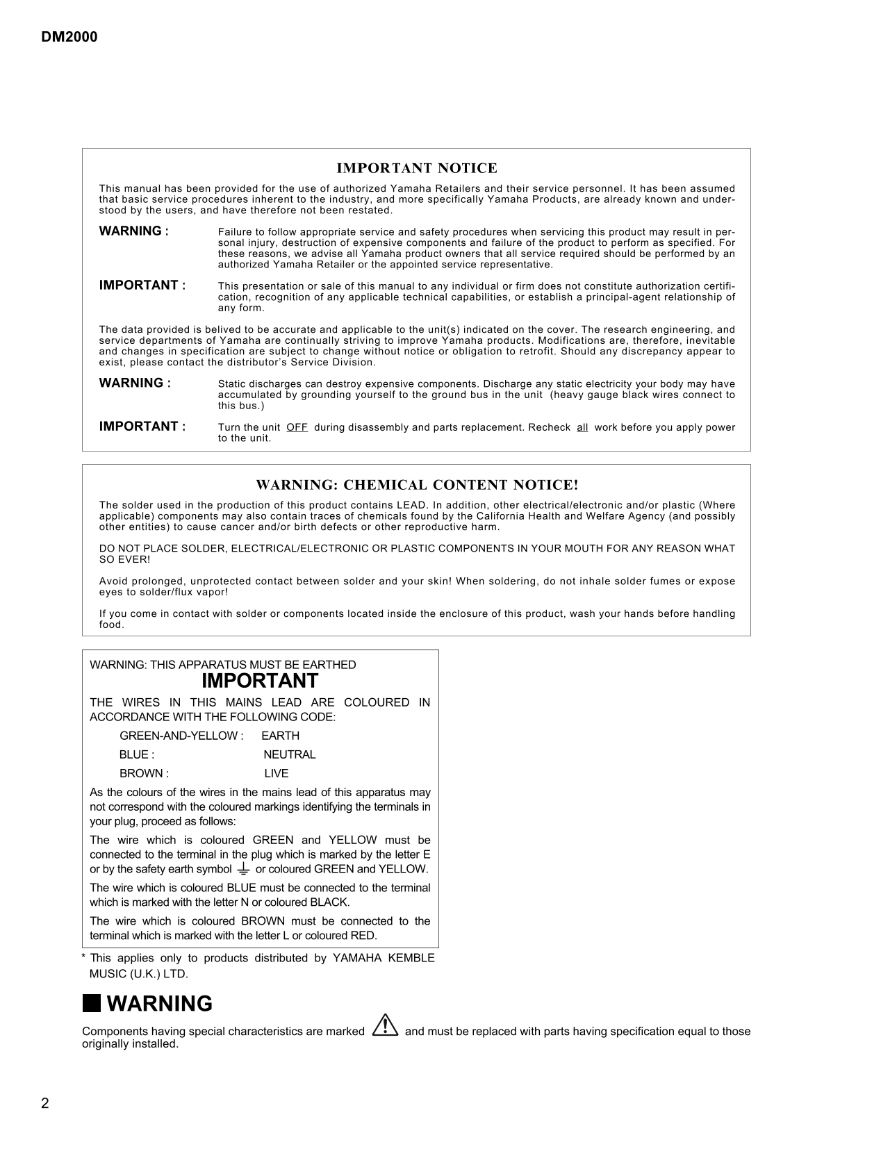 Yamaha DM2000 Mixing Production Console Service Manual (Pages: 405)