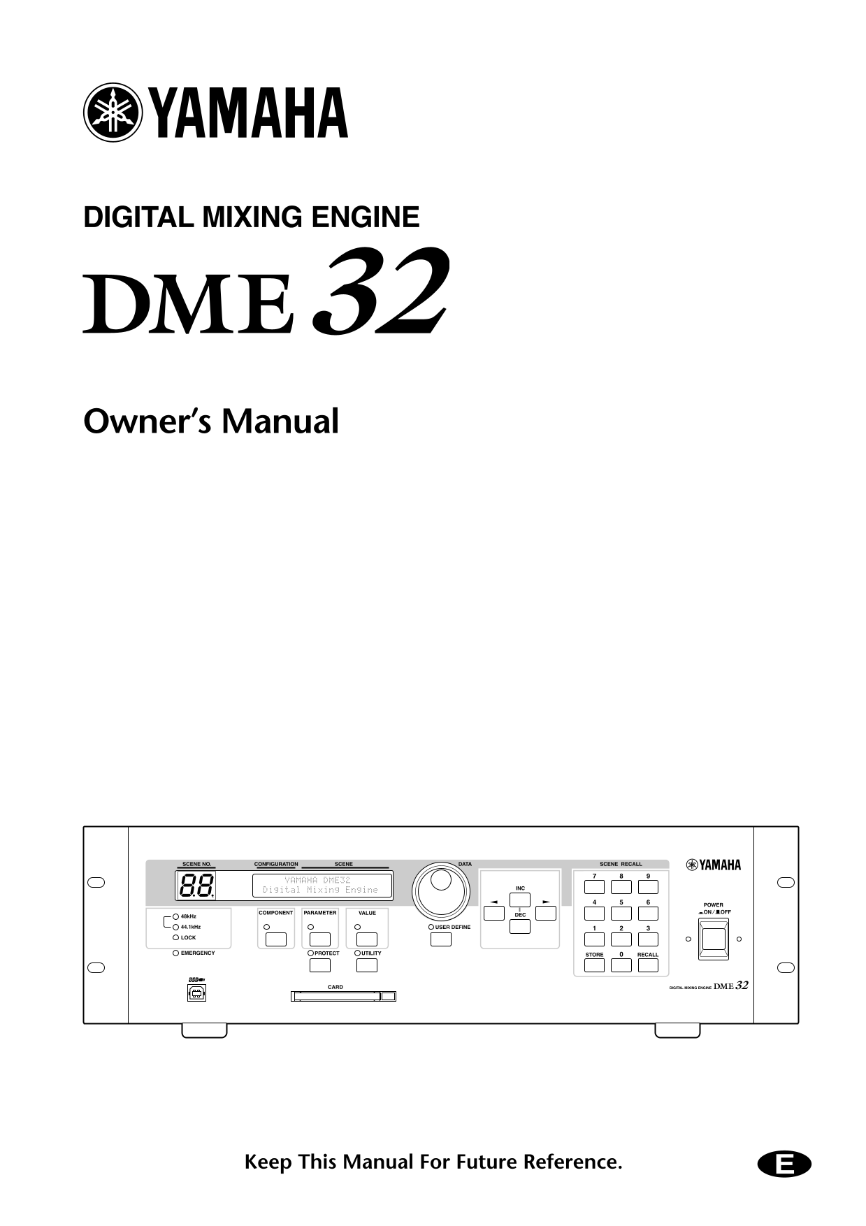 Yamaha DME32 Digital Mixing Engine Owner's/ User Manual (Pages: 296)