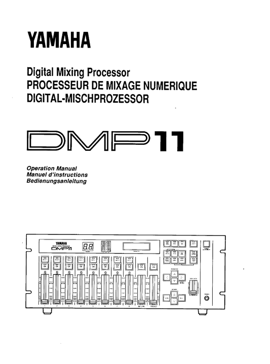 Yamaha DMP11 Digital Mixing Processor Owner's/ User Manual (Pages: 72)