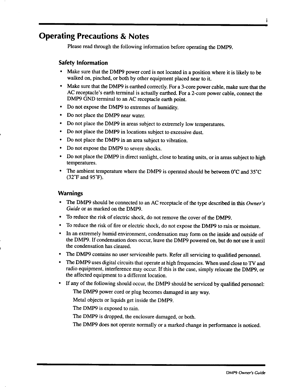 Yamaha DMP9/8 & DMP9/16 Digital Mixing Processor Owner's/ User Manual (Pages: 77)