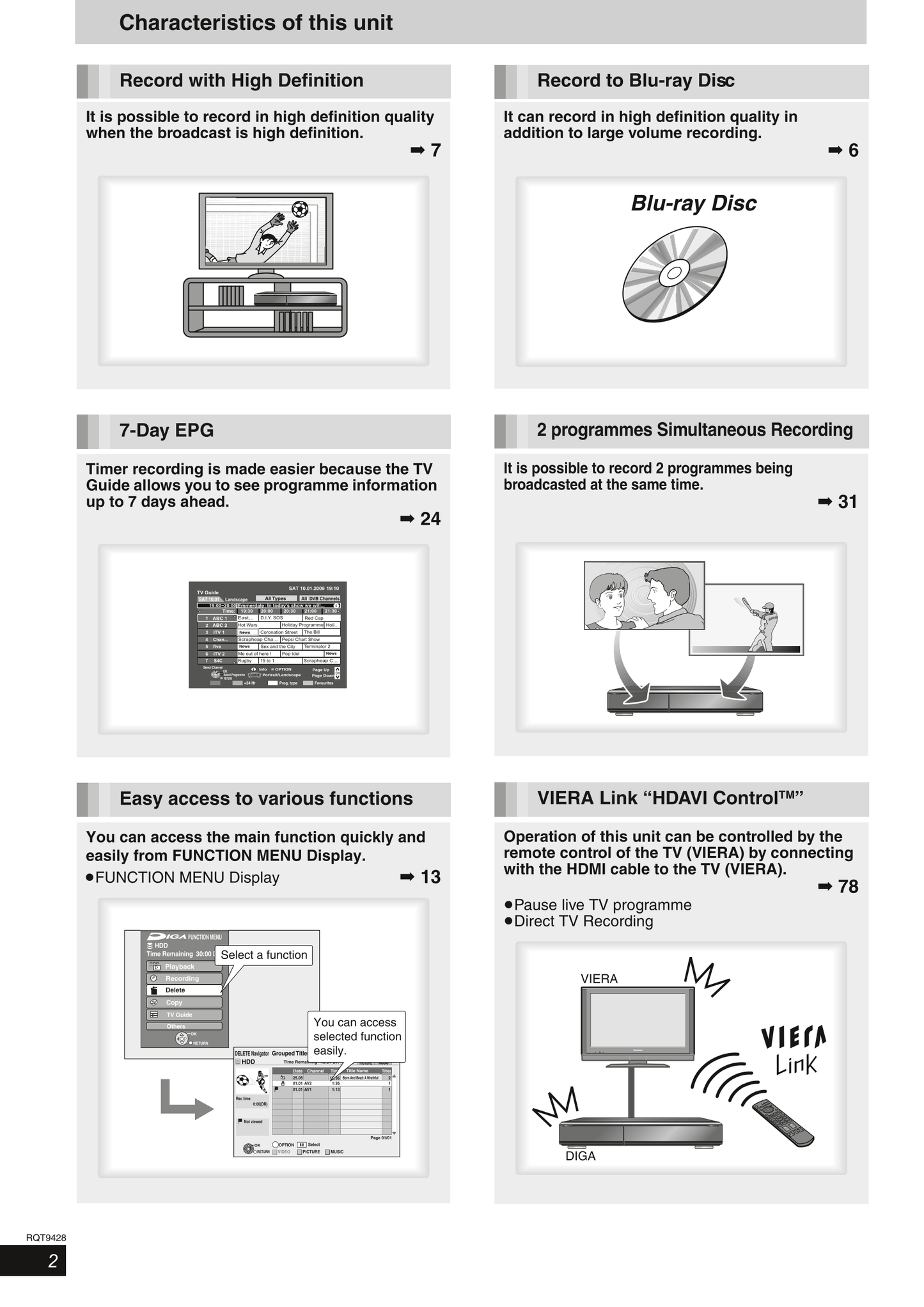 Panasonic DMR-BW750 & DMR-BW850 Blu-Ray Player Owner's/ User Manual (Pages: 124)