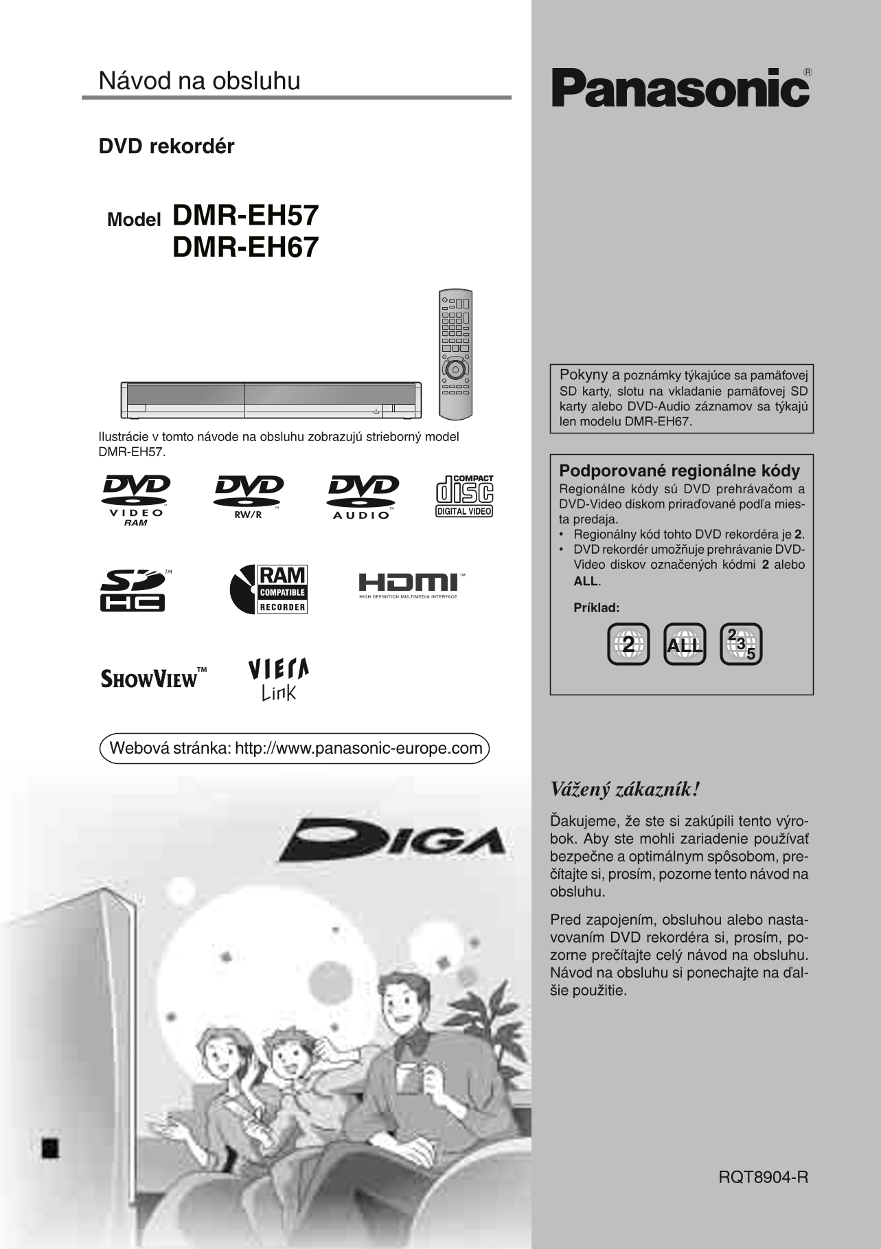 Panasonic DMR-EH57 & DMR-EH67 DVD Player/ Recorder Owner's/ User Manual (Pages: 80)