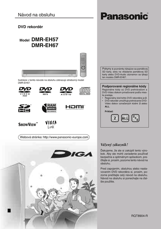 Panasonic DMR-EH57 & DMR-EH67 DVD Player/ Recorder Owner's/ User Manual (Pages: 80)