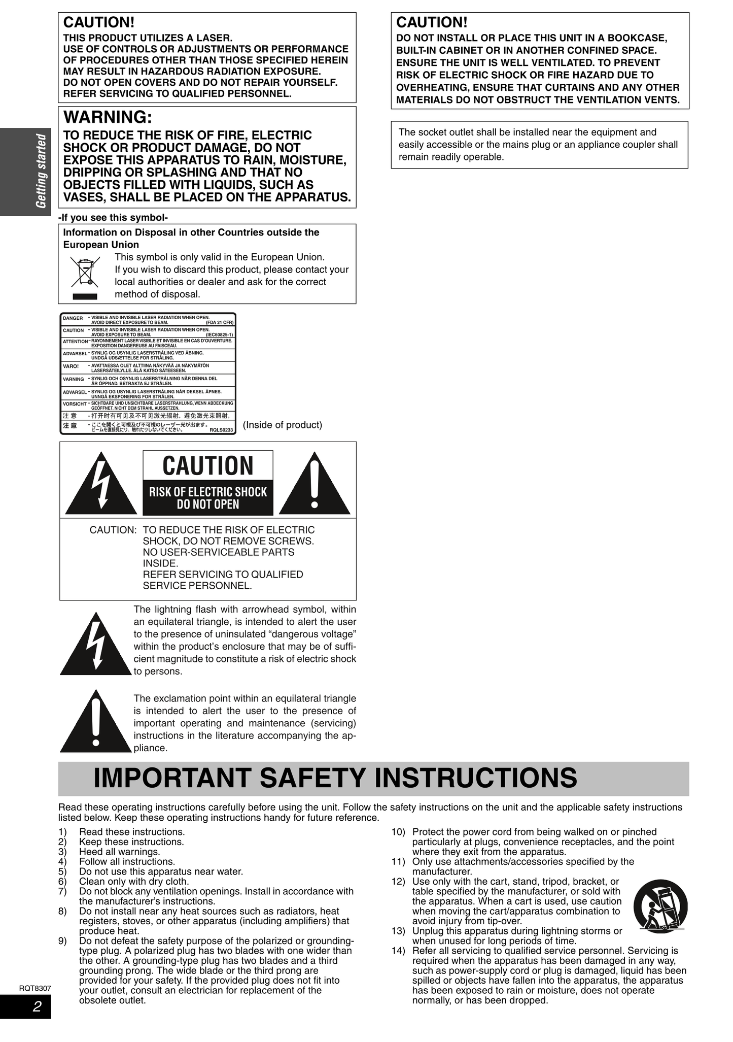 Panasonic DMR-EH60 DVD Player/ Recorder Owner's/ User Manual (Pages: 72)