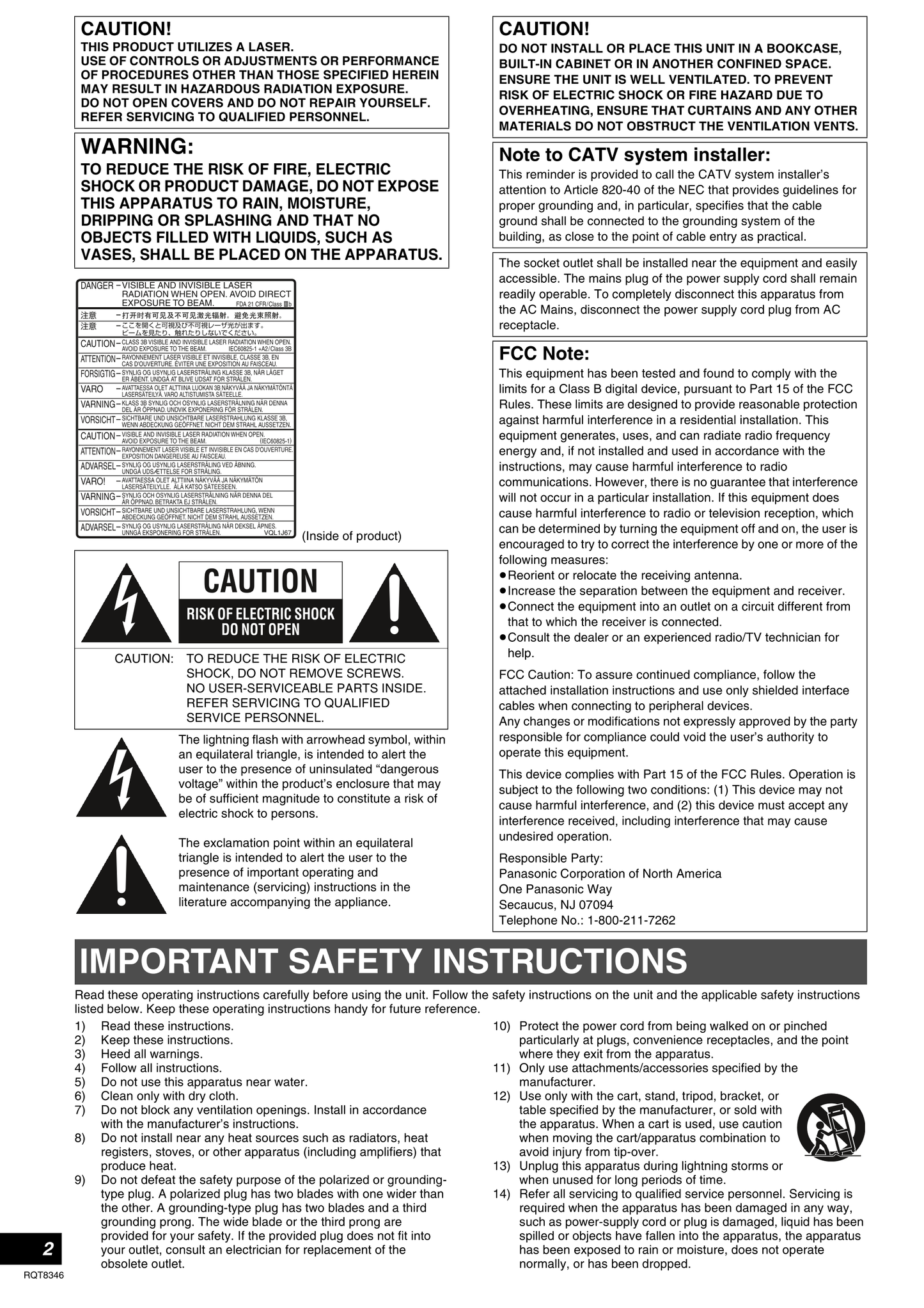 Panasonic DMR-EH75V DVD/VCR Combo Owner's/ User Manual (Pages: 104)