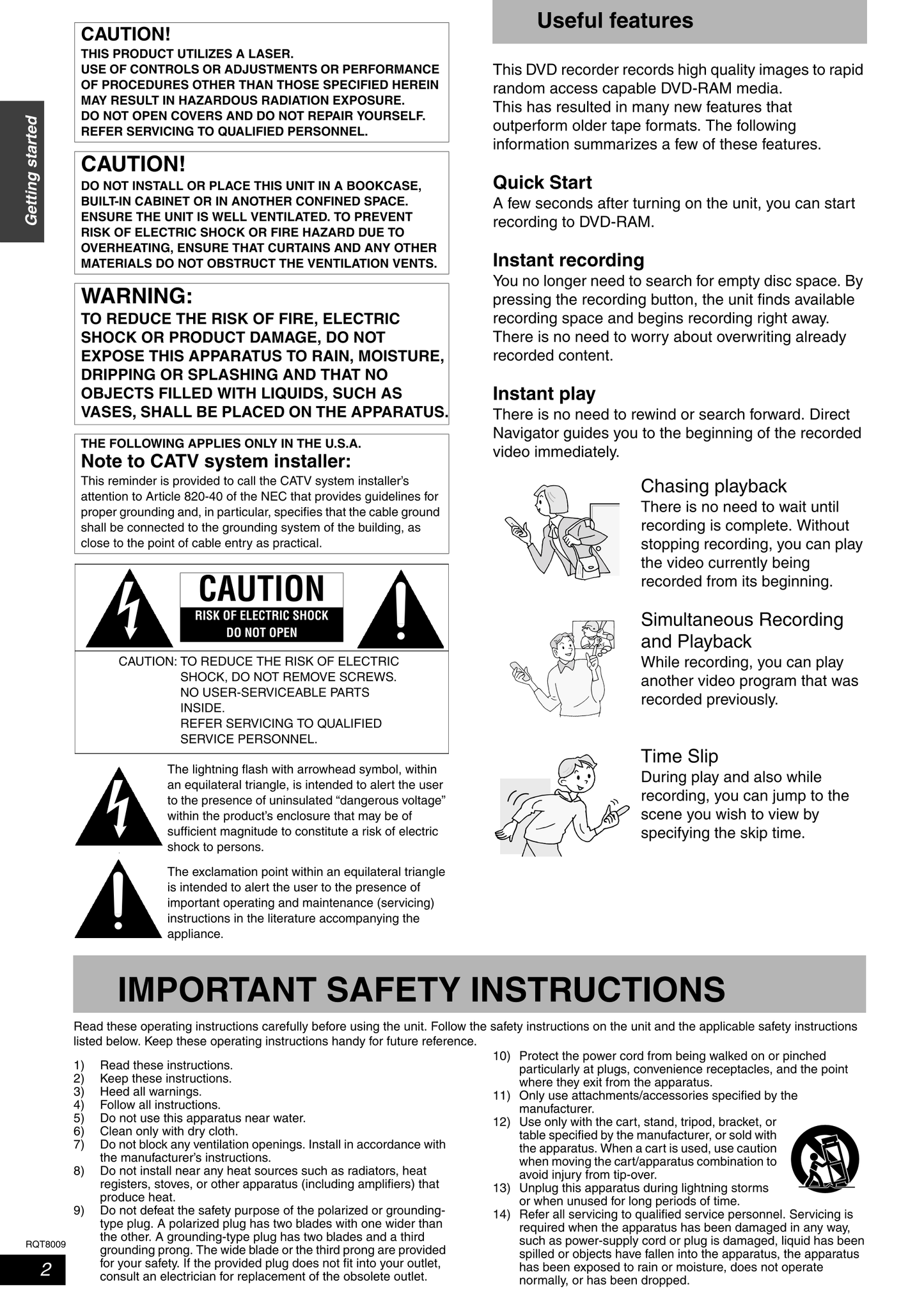 Panasonic DMR-ES10 DVD Player/ Recorder Owner's/ User Manual (Pages: 48)