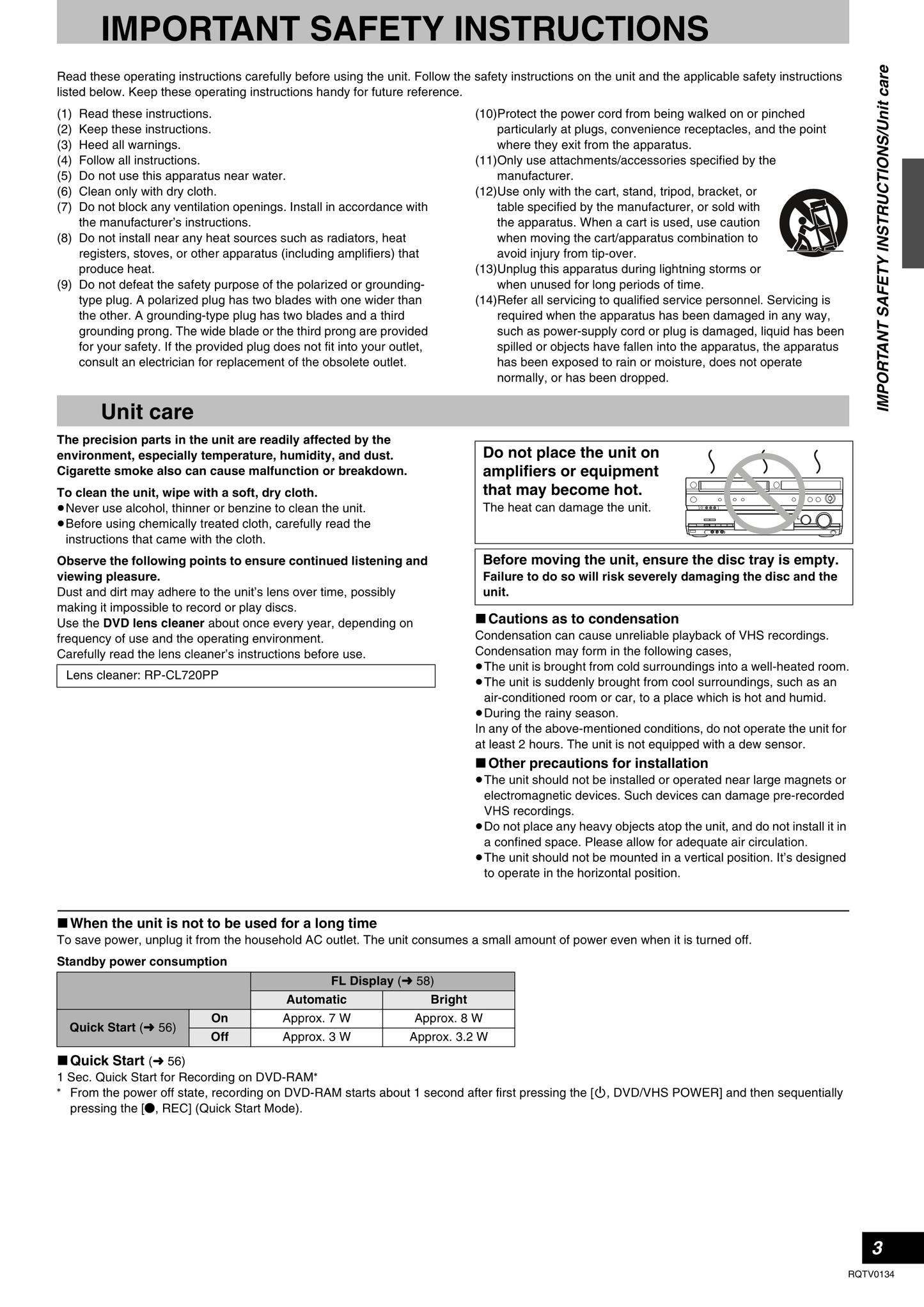 Panasonic DMR-ES35V DVD/VCR Combo Owner's/ User Manual (Pages: 80)