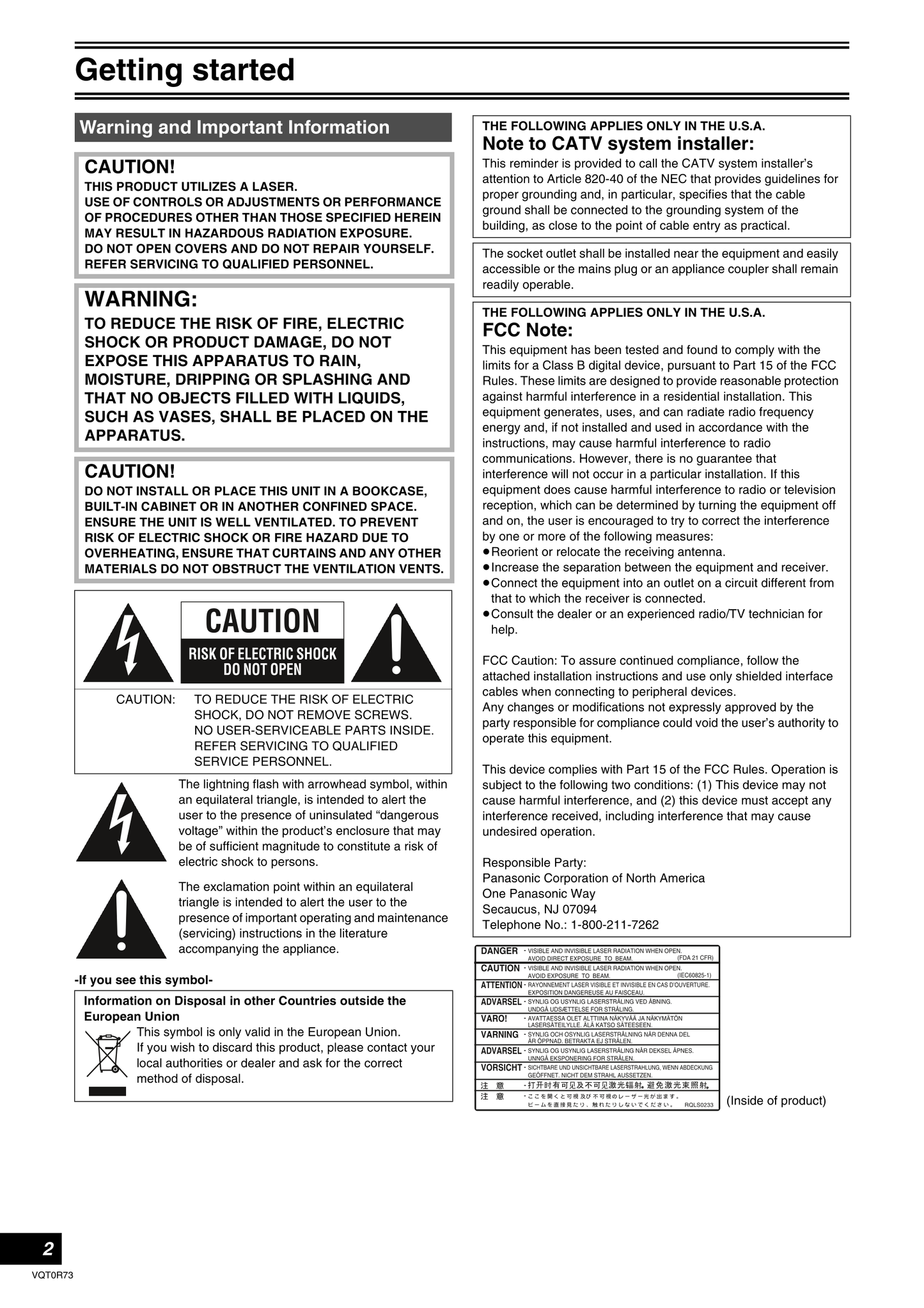 Panasonic DMR-ES40V DVD/VCR Combo Owner's/ User Manual (Pages: 80)