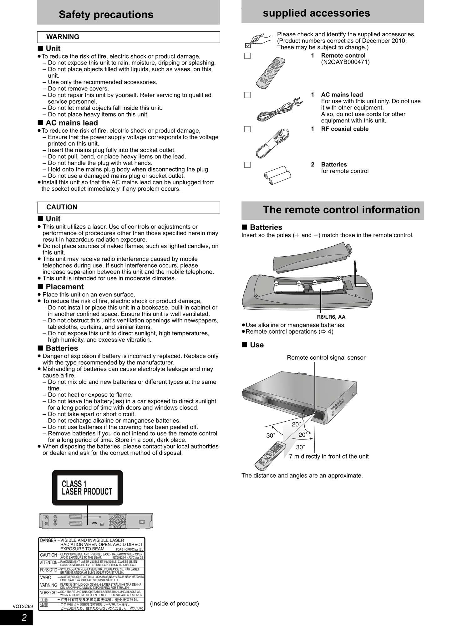 Panasonic DMR-EX84C DVD Player/ Recorder Owner's/ User Manual (Pages: 88)