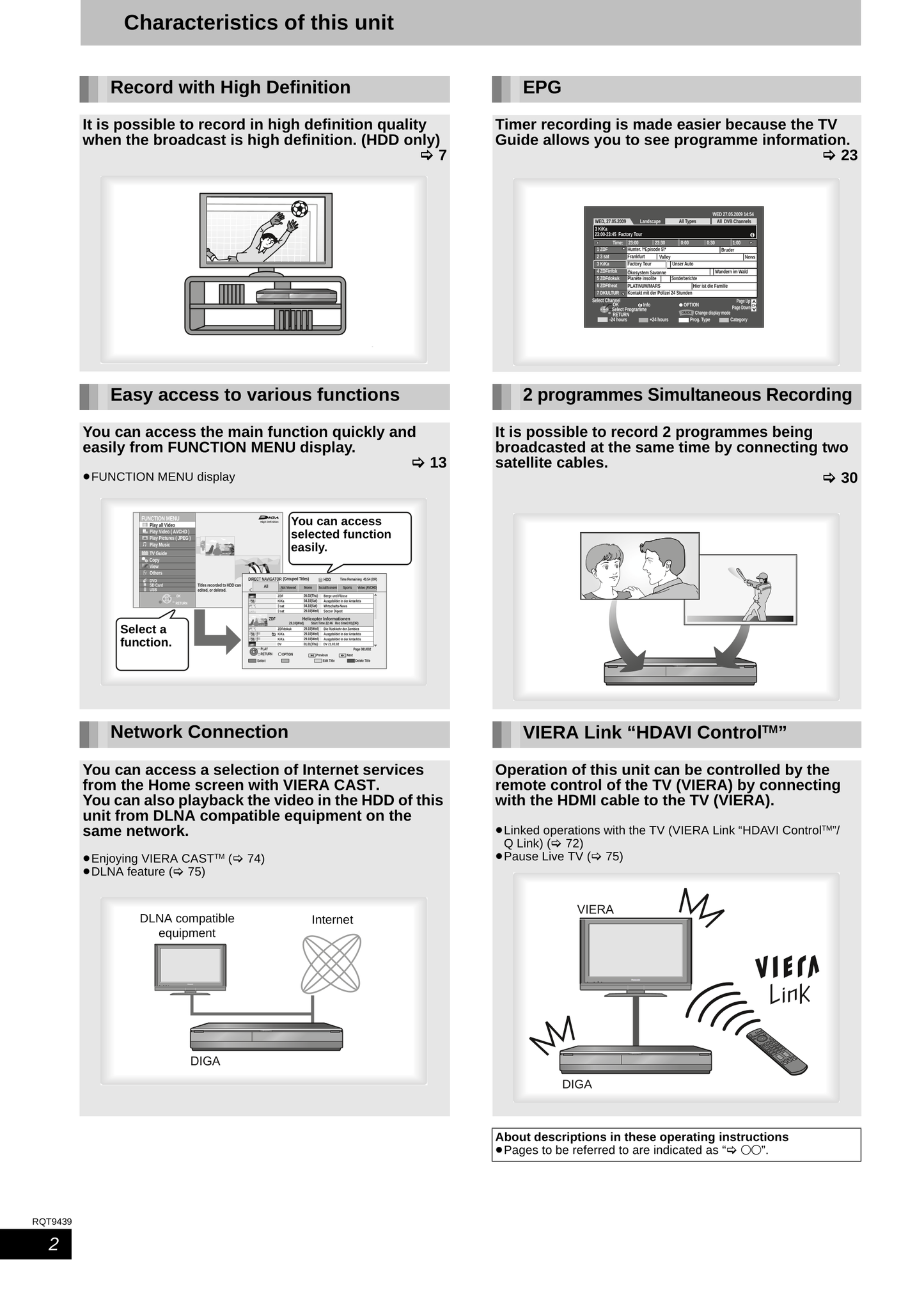 Panasonic DMR-XS350 DVD Player/ Recorder Owner's/ User Manual (Pages: 120)