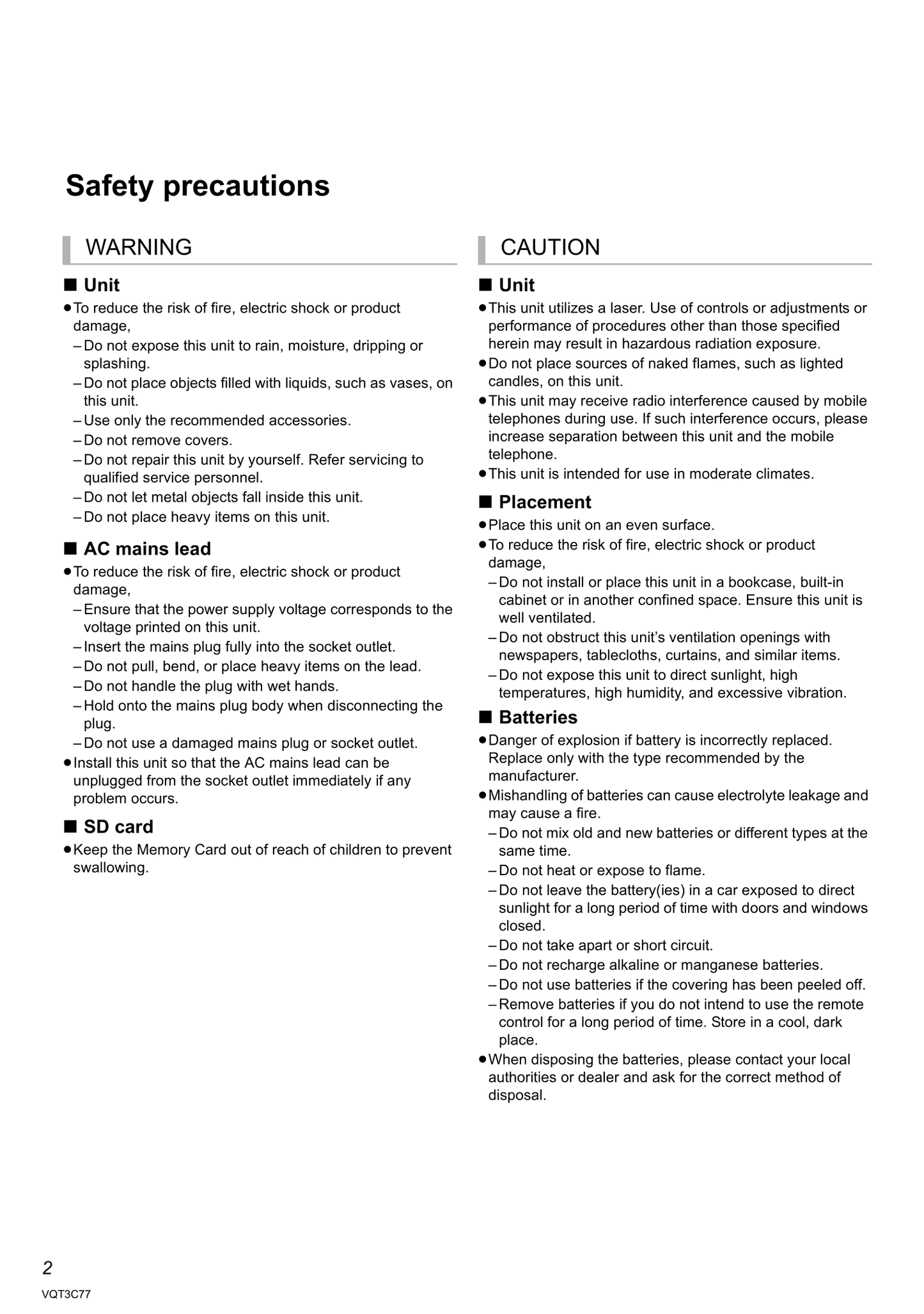 Panasonic DMR-XS400 DVD Player/ Recorder Owner's/ User Manual (Pages: 112)