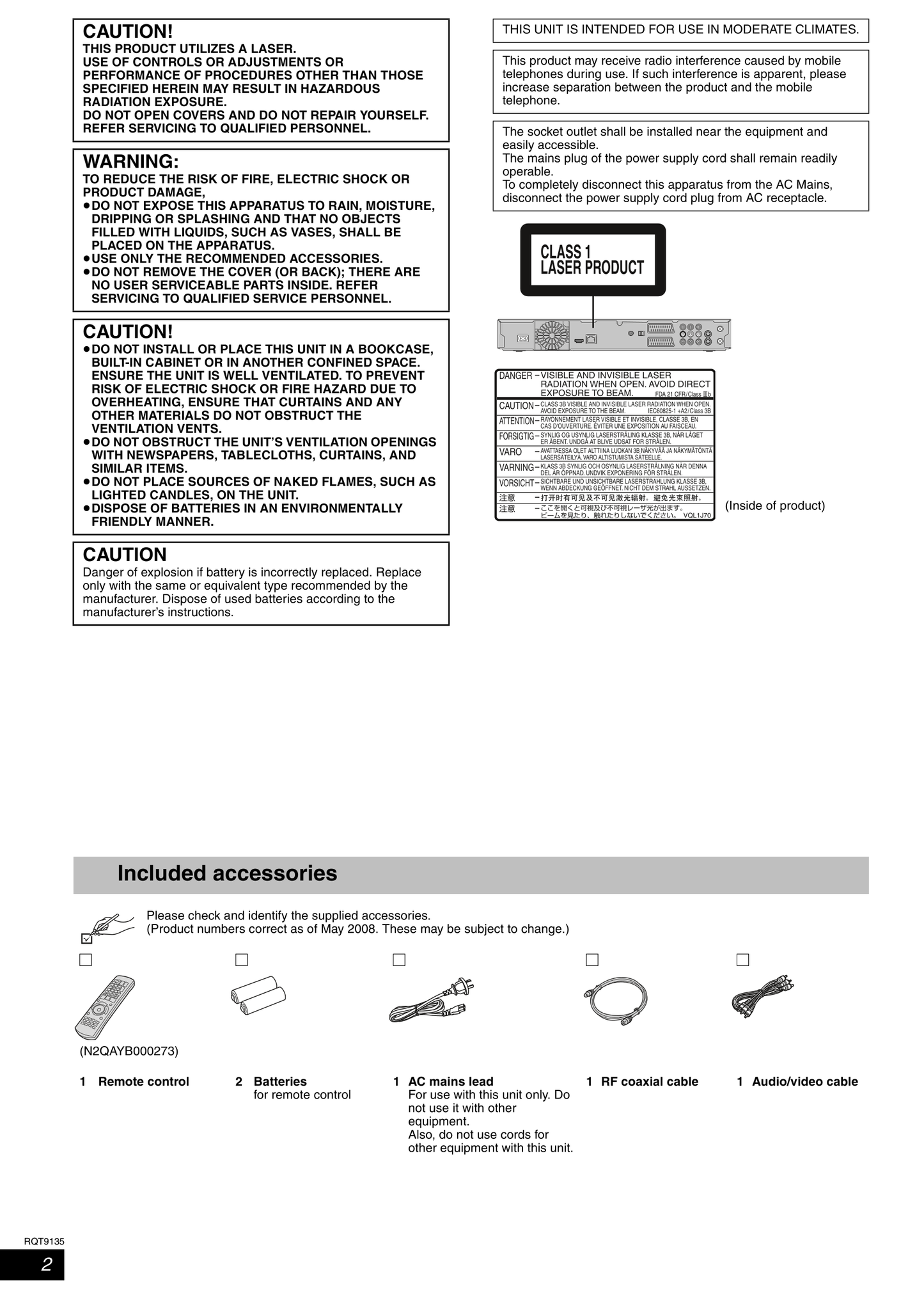 Panasonic DMR-XW300 DVD Player/ Recorder Owner's/ User Manual (Pages: 116)