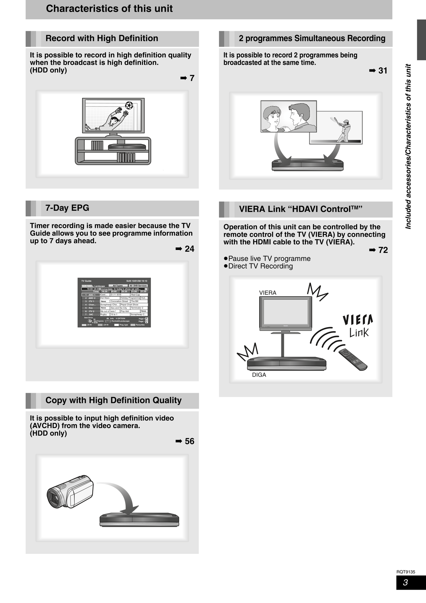 Panasonic DMR-XW300 DVD Player/ Recorder Owner's/ User Manual (Pages: 116)