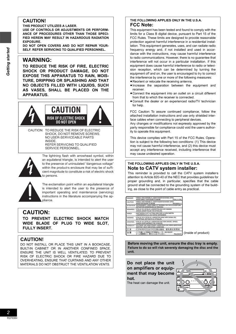 Panasonic DMRE80H DMRE80HP DVD Player Operating Manual