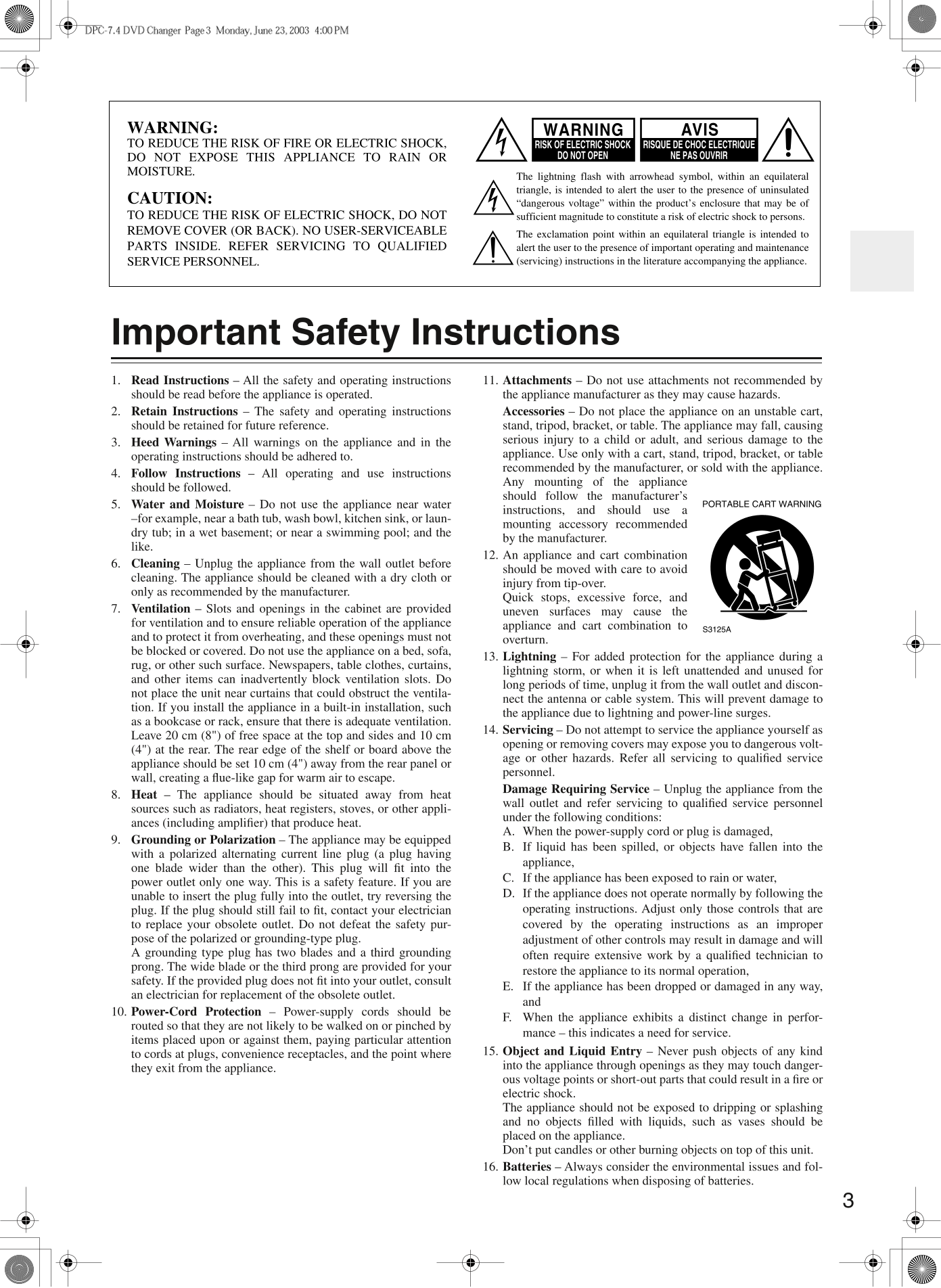 Integra DPC-7.4 DVD Changer Owner's/ User Manual (Pages: 48)