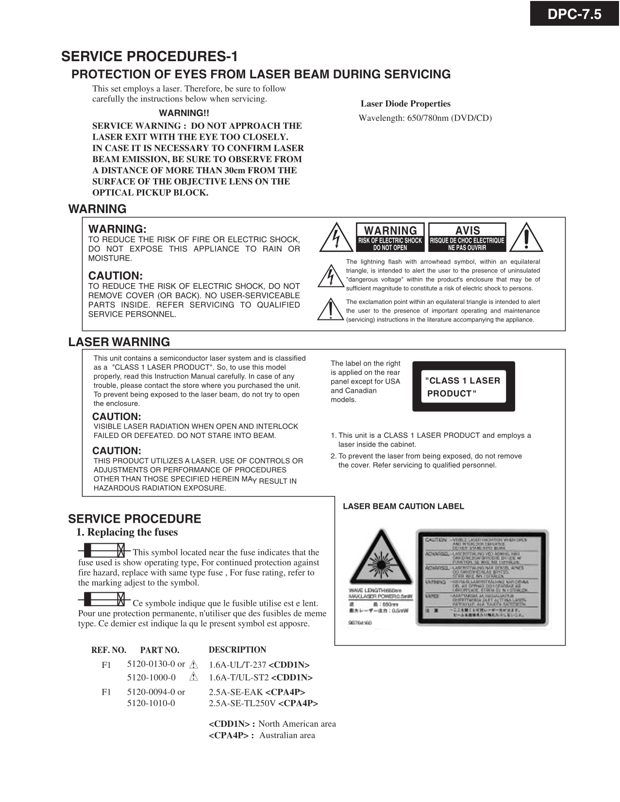 Integra DPC-7.5 DVD Player Service Manual (Pages: 87)