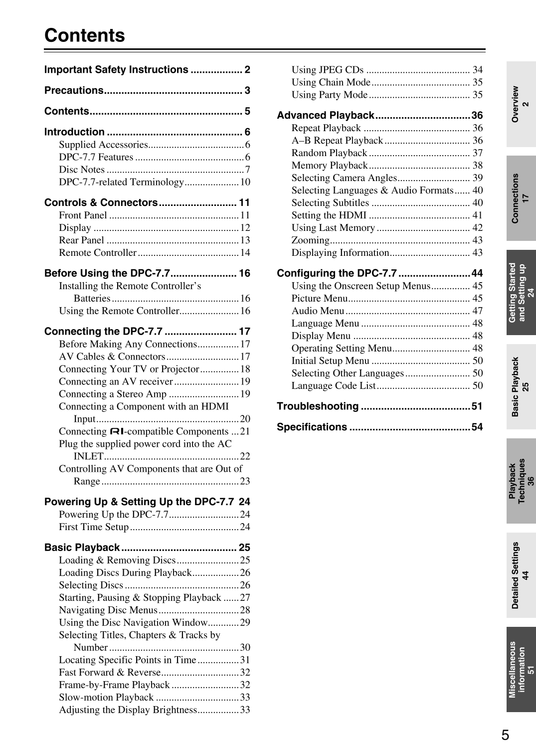 Integra DPC-7.7 DVD Changer Owner's/ User Manual (Pages: 56)