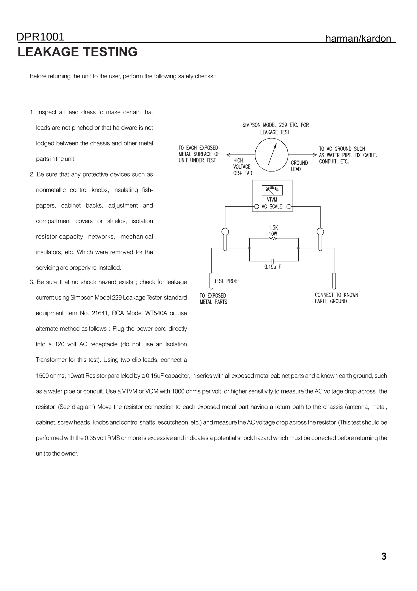 Harman/ Kardon DPR1001 Audio/ Video Receiver Service Manual (Pages: 165)