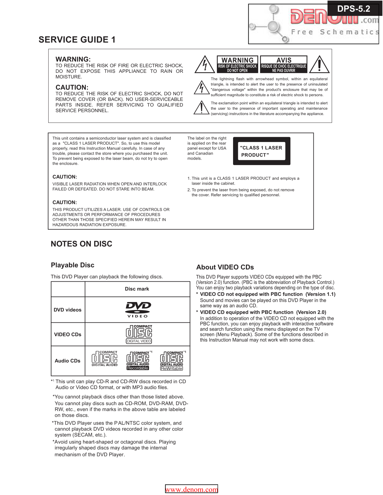 Integra DPS-5.2 DVD Player Service Manual (Pages: 40)