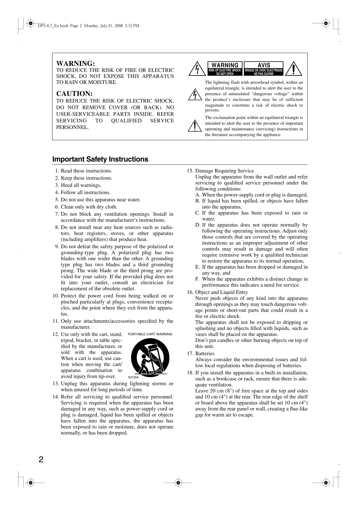 Integra DPS-6.7 CD/ DVD Player Owner's/ User Manual (Pages: 64)