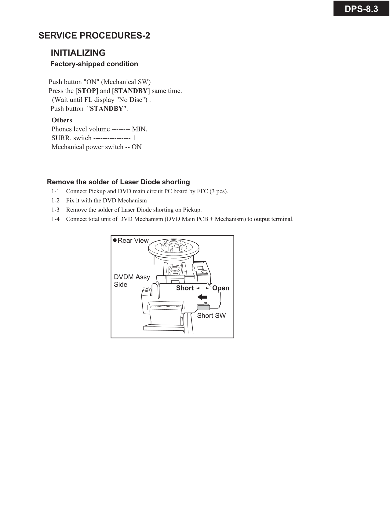 Integra DPS-8.3 DVD Player Service Manual (Pages: 99)