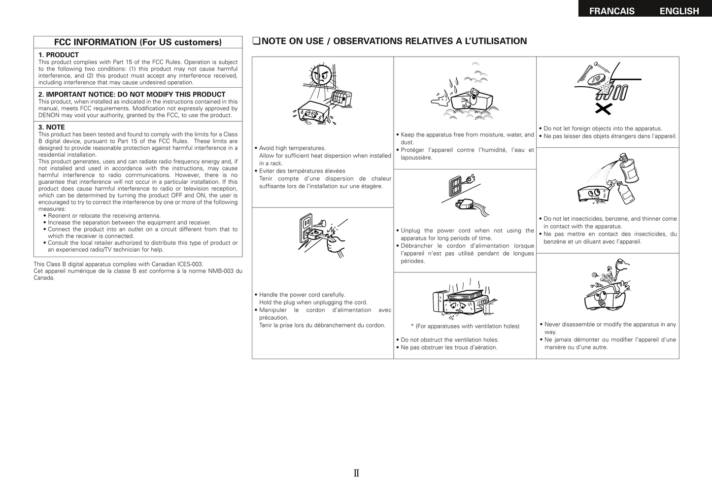 Denon DRA-37 AV Receiver Owner/ User Manual (Pages: 30)