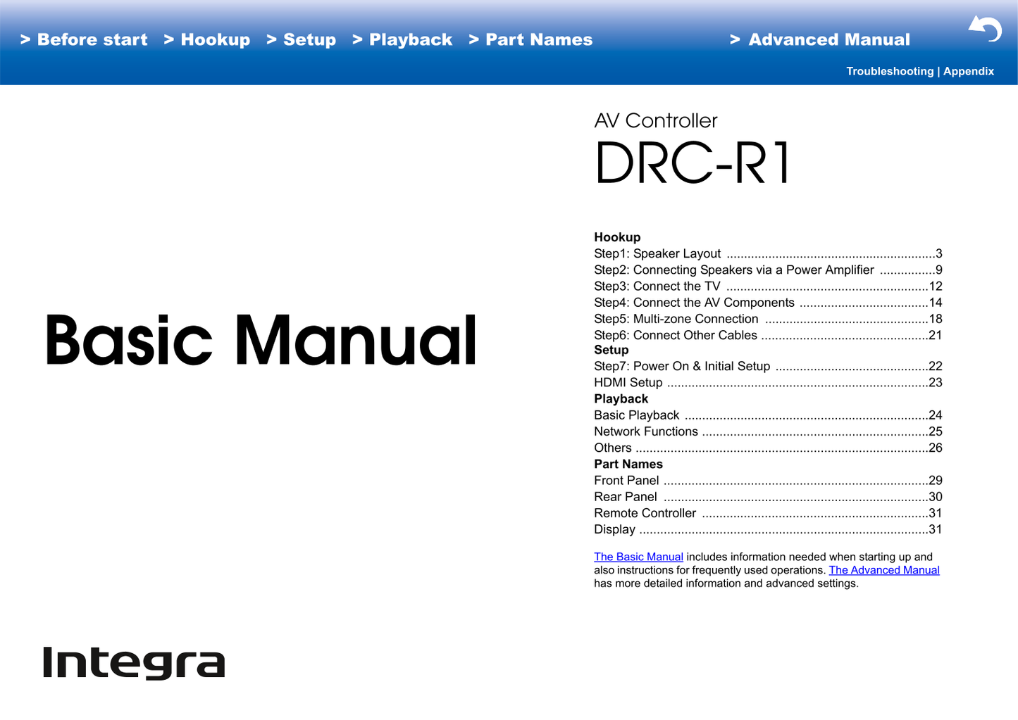 Integra DRC-R1 AV Controller Owner's/ User Manual (Pages: 118)