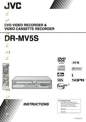 JVC DRMV5S DRMV5SU DRMV5 SUS 3 DVD/VCR Combo Player Operating Manual