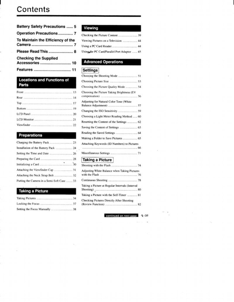 Sony DSCD700 Consumer Electronics Operating Manual